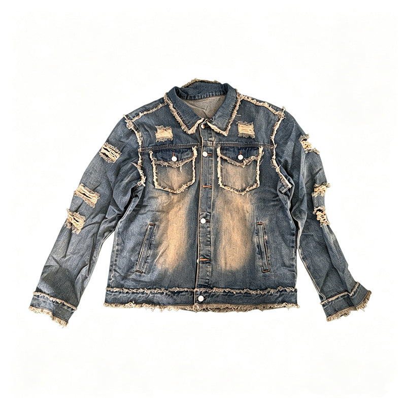 Herren Stylische Destroyed Jeansjacke Shop Nory