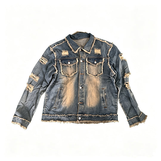 Herren Stylische Destroyed Jeansjacke Shop Nory