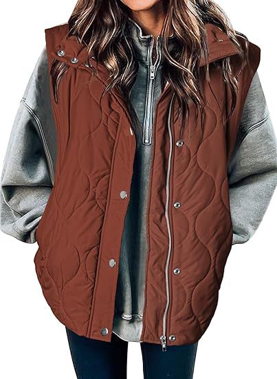 Damen Funktionale Steppweste mit hohem Stehkragen, Reißverschluss und Seitentaschen Shop Nory