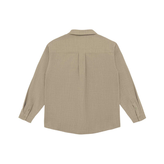 Unisex Leichte Hemdjacke im Overshirt-Stil aus Leinen-Baumwollmix mit Brusttasche und gerundetem Saum Shop Nory