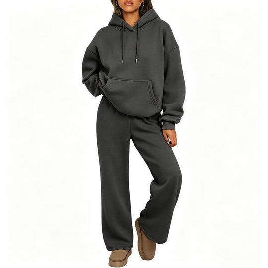 Damen Oversized Hoodie-Set mit Kängurutasche und weiter Palazzohose Shop Nory