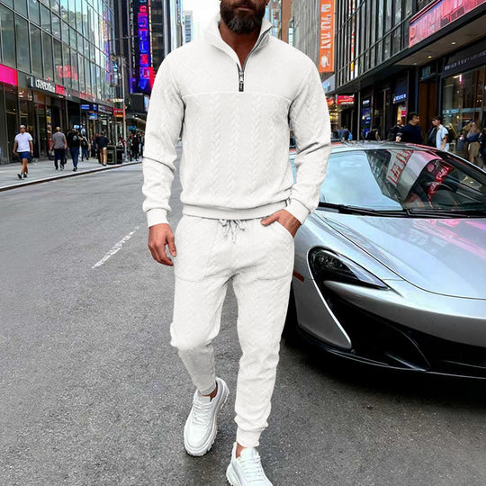 Herren Waffelstruktur-Halbzip-Loungewear-Set mit Cargo-Jogger Shop Nory
