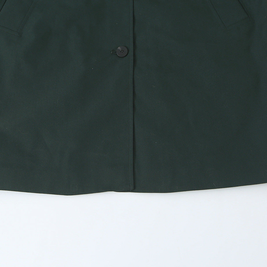 Damen Wasserabweisender Trench-inspirierter Mantel mit Hemdkragen und Eingrifftaschen Shop Nory