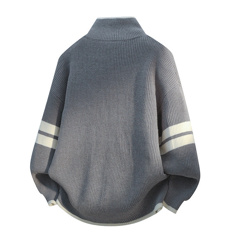 Unisex oversized Strickjacke mit Reißverschluss und Stehkragen Shop Nory