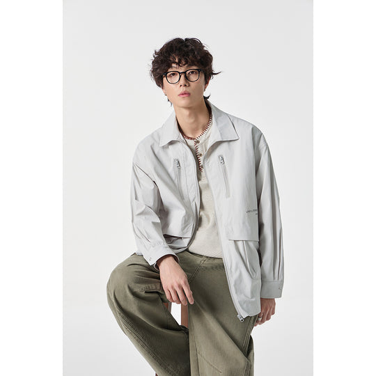Unisex Technisches Overshirt-Jacke im Boxy-Cut mit Frontreißverschluss und Multifunktions-Taschen Shop Nory