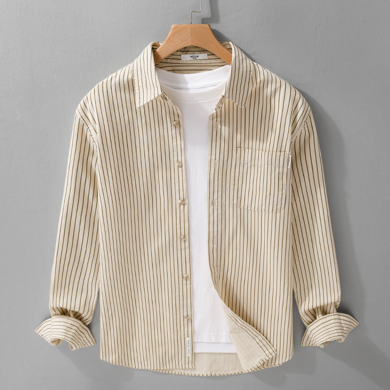 Herren Hemdjacken-Cut mit feinem Nadelstreifen und weichem Baumwollmix Shop Nory