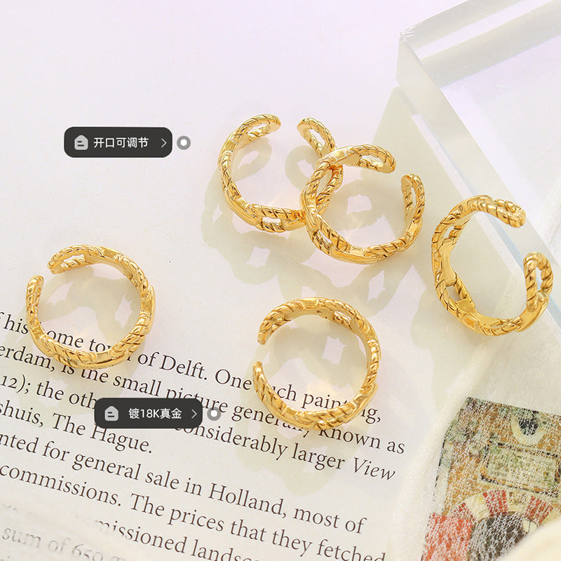 Damenring mit elegantem Kettendesign aus hochwertigem Edelstahl Shop Nory