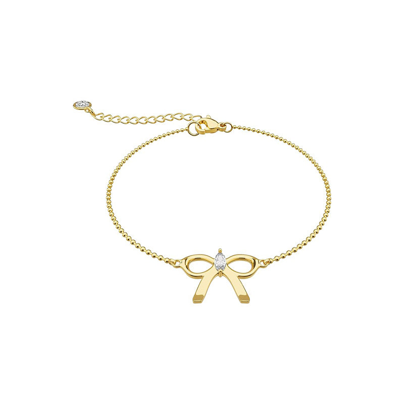 Damen Armband mit elegantem Schleifen-Design und funkelndem Zirkonia-Shop Nory