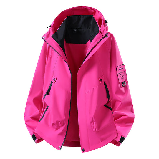 Herren Zwei-in-eins Wetterschutzjacke mit abnehmbarer Steppweste und verstellbarer Kapuze Shop Nory