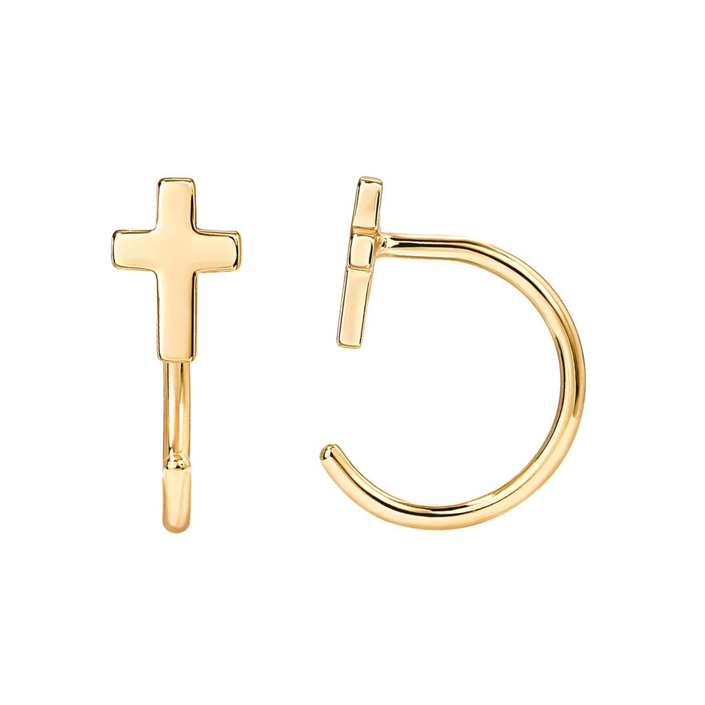 Damen Ohrstecker mit strahlendem Kreuzdesign und funkelnden Zirkonia Shop Nory