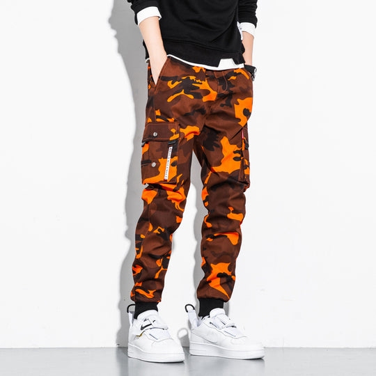 Herren Camouflage Cargo-Jogginghose mit Tapered-Schnitt, elastischem Bund und Multifunktionstaschen Shop Nory