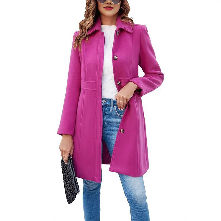 Damen Elegante Wollmantel