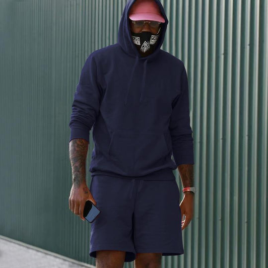 Herren Hoodie-Shorts-Set mit Kängurutasche