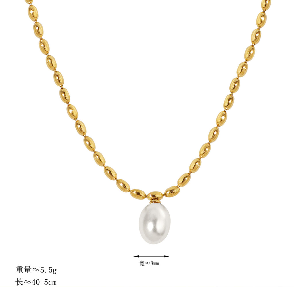 Damen elegante Halskette mit Perle Shop Nory