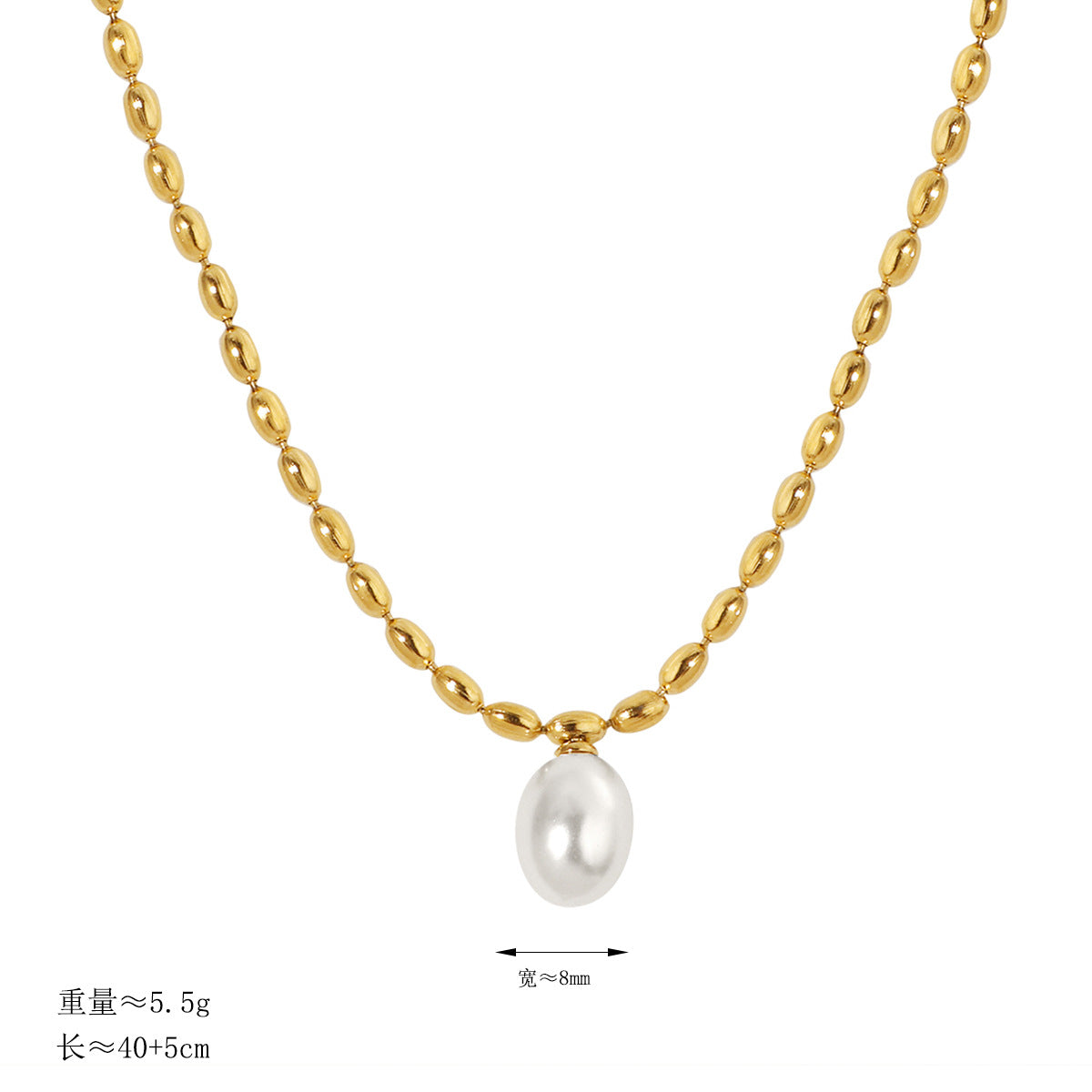 Damen elegante Halskette mit Perle Shop Nory