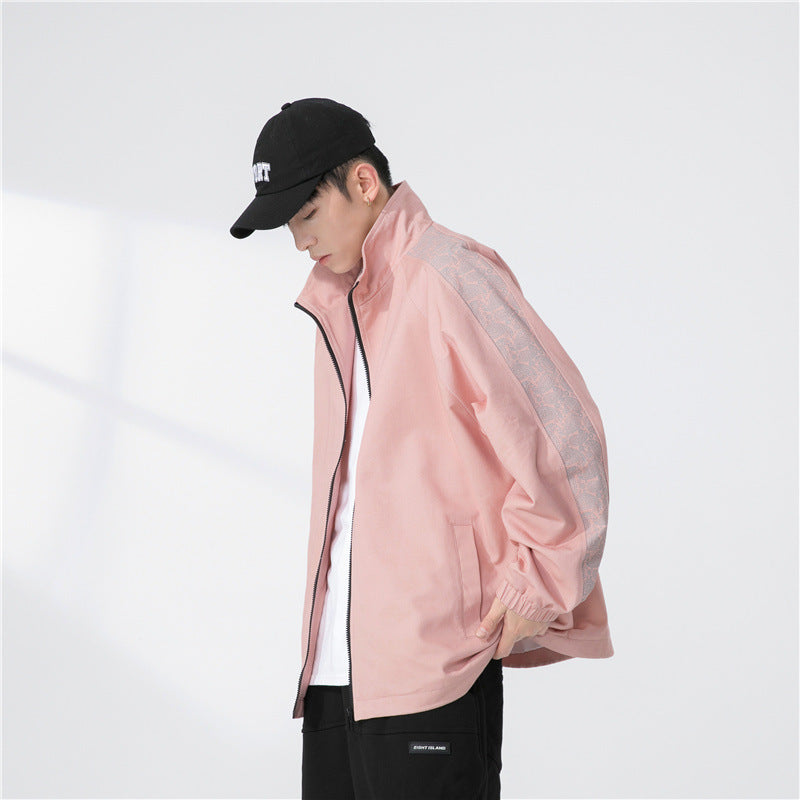 Herren Oversize Übergangsjacke mit Raglanärmeln, Stehkragen und elastischen Bündchen Shop Nory