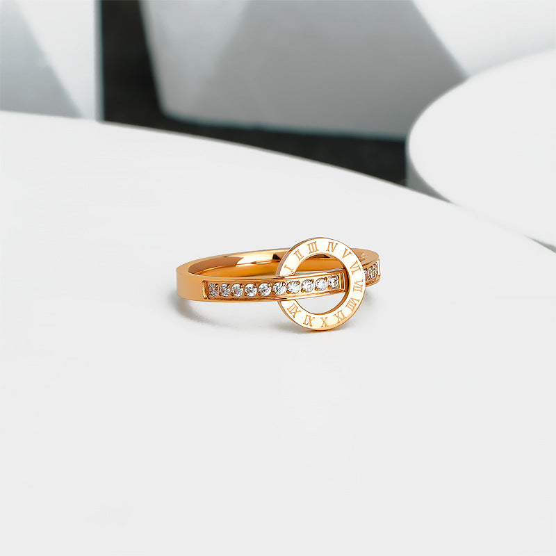 Damen eleganter Ring mit verspieltem Ziffern-Design Shop Nory