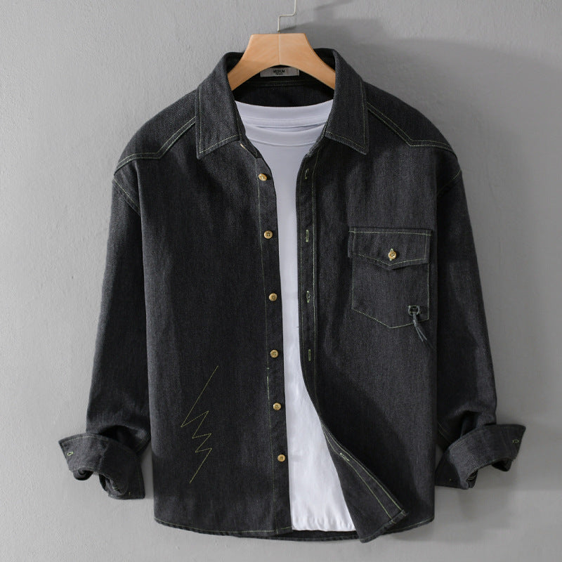 Herren Relaxed-Overshirt aus Baumwoll-Twill mit aufgesetzter Brusttasche Shop Nory