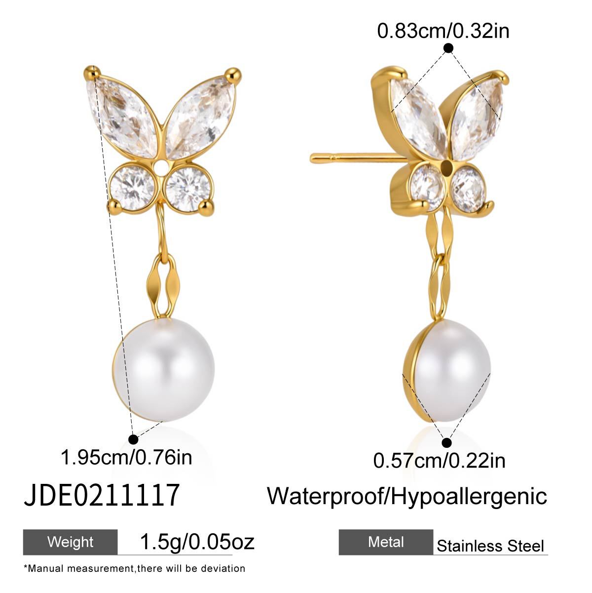 Damen moderne Ohrhänger mit funkelnden Zirkonia und zarten Ketten-Elementen Shop Nory