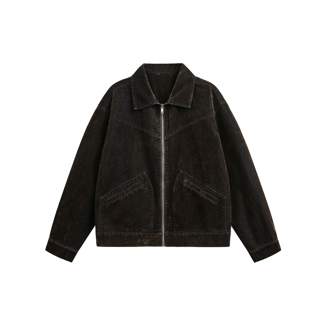Unisex Boxy-Blousonjacke aus Velours-Suede-Optik mit durchgehendem Reißverschluss und Pattentaschen Shop Nory