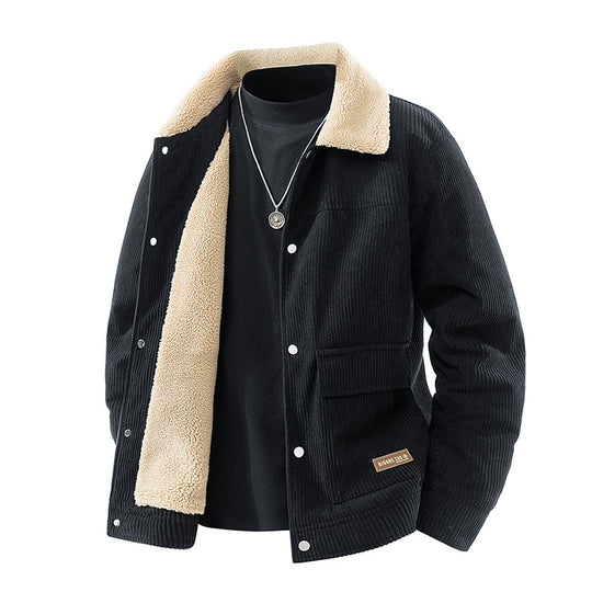 Herren Lässige Cordjacke mit Teddyfutter Shop Nory