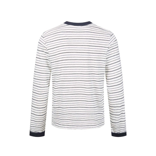 Herren Gestreiftes Langarmshirt aus Baumwollmix mit geripptem Rundhals Shop Nory