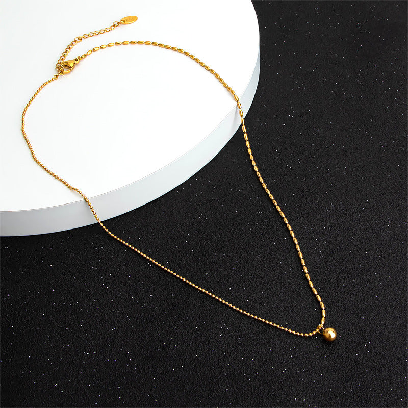 Damen elegante Halskette mit glänzender Kugel und modernem Gliederdesign Shop Nory
