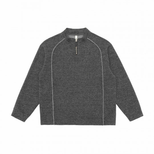 Herren Halbzip-Strickpullover mit Stehkragen, Raglanärmeln und Kontraststeppung Shop Nory