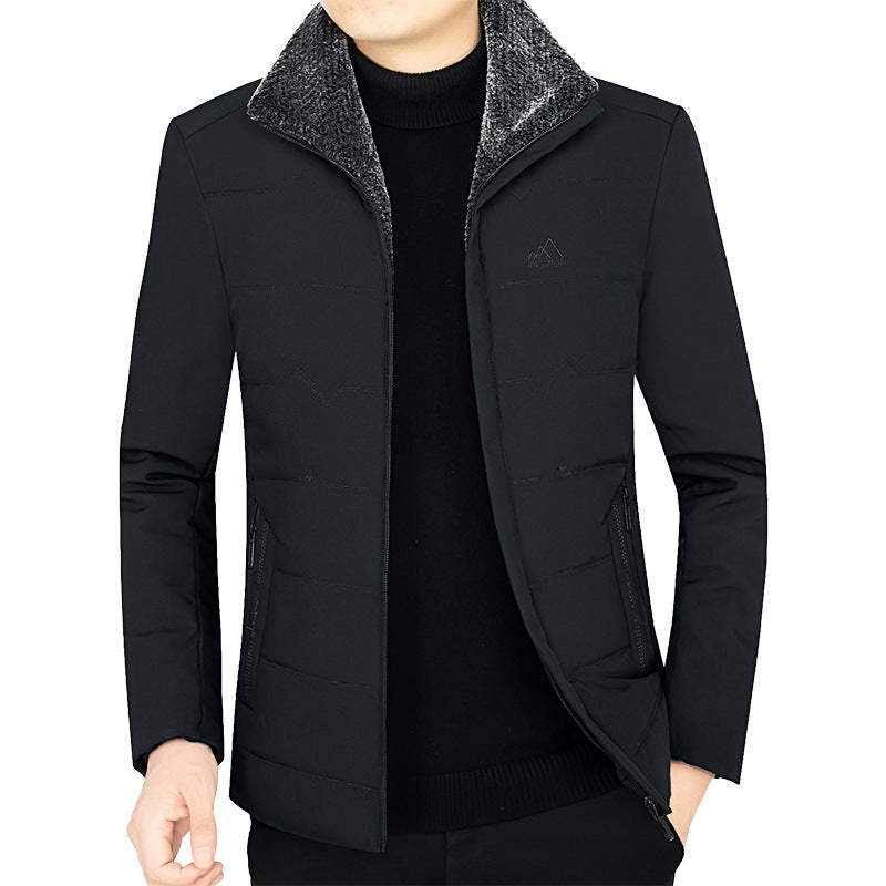Herren Thermo-Stehkragenjacke mit weichem Teddyfutter und Reißverschlusstaschen Shop Nory