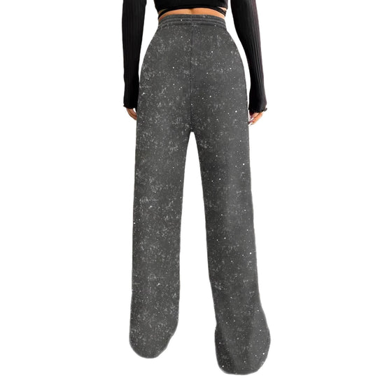 Damen nan weite Strickhose mit hochgeschnittenem Bund und Kordelzug Shop Nory