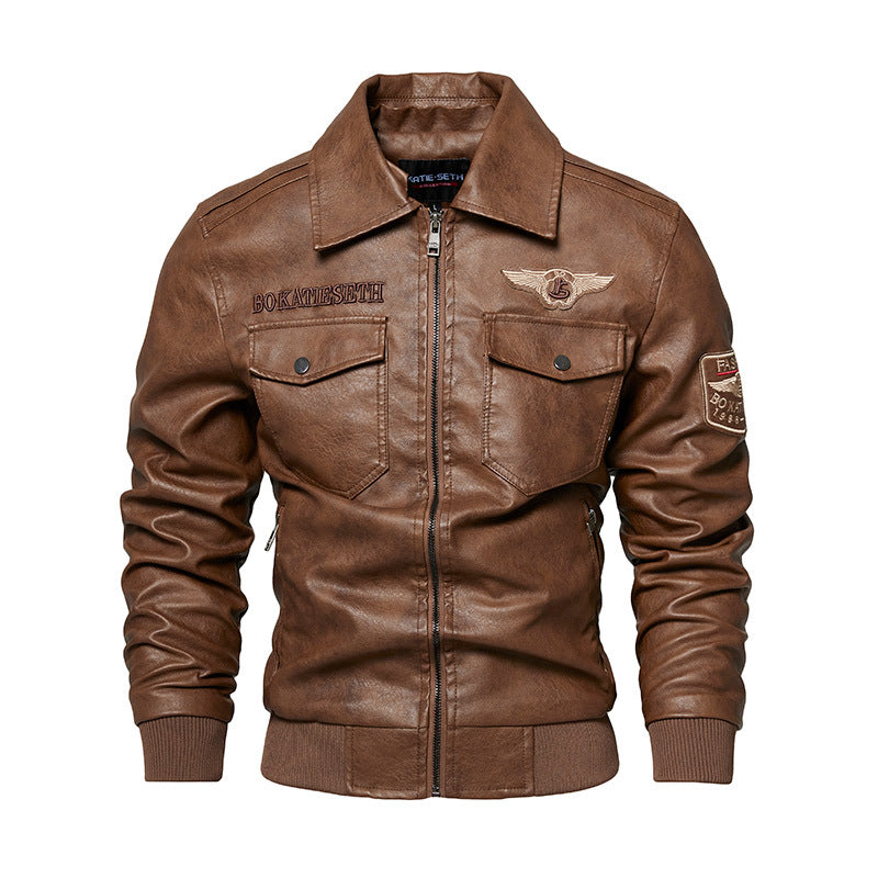 Herren Lässige Kunstlederjacke mit weichem Teddyfutter Shop Nory