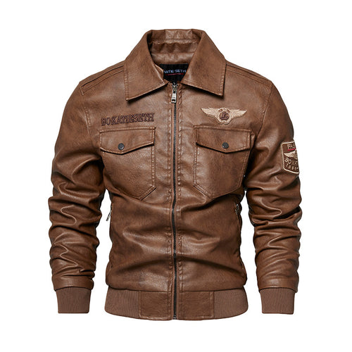 Herren Lässige Kunstlederjacke mit weichem Teddyfutter Shop Nory