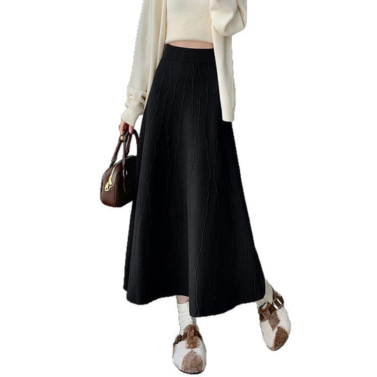 Damen Eleganter Fließender Midirock mit Falten Shop Nory