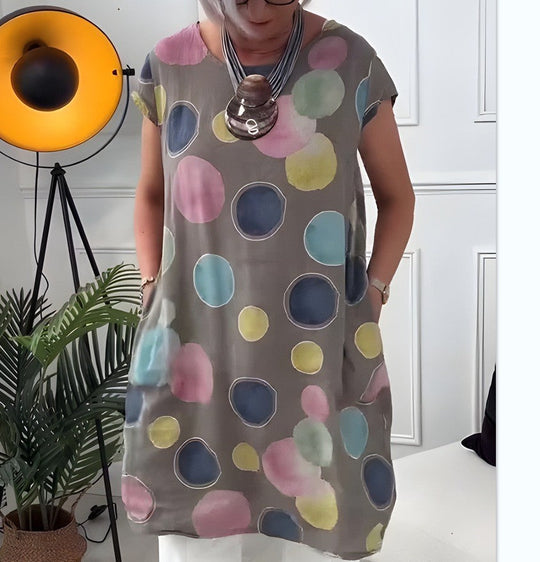 Damen Leichtes Strandkleid mit floralem Muster und Taschen