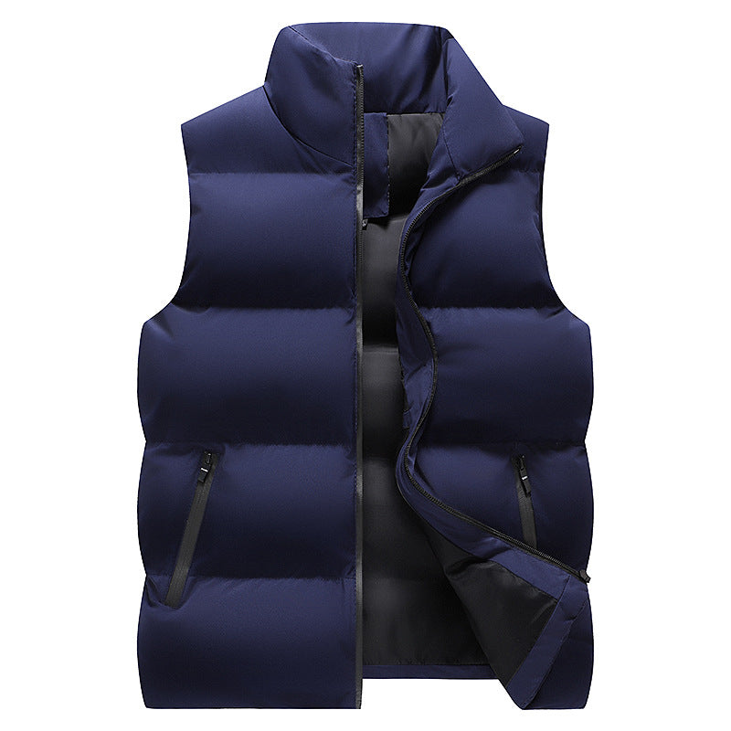 Herren Minimalistische Outdoor-Steppweste mit breiter Blocksteppung, isolierter Wattierung und verdeckten Reißverschlusstaschen Shop Nory