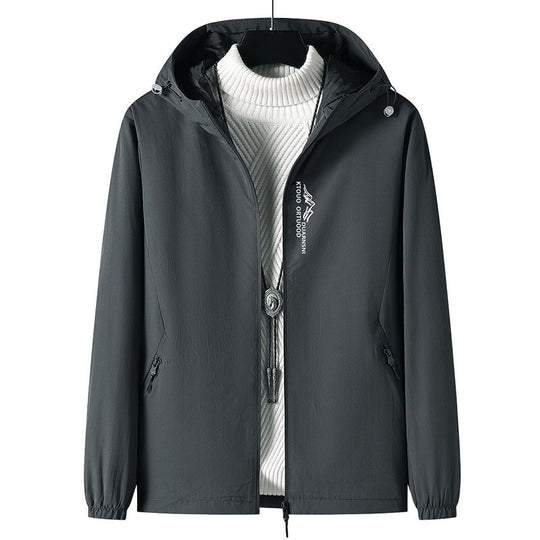 Herren Leichte Outdoor-Jacke mit verstellbarem Kapuzenkragen Shop Nory
