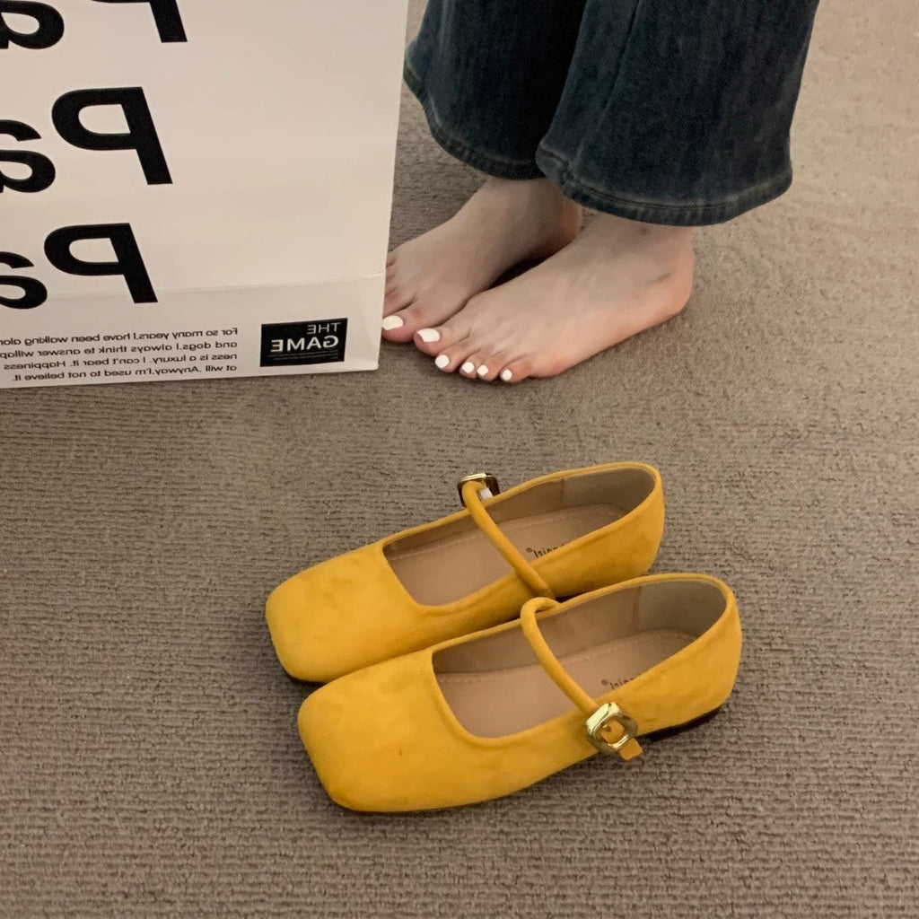 Damen elegante Mary Jane Ballerinas mit modischem Riemchen und komfortablem Fußbett Shopnory
