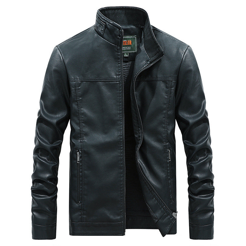 Herren Kunstlederblouson mit Stehkragen und gesteppter Thermo-Innenfütterung Shop Nory