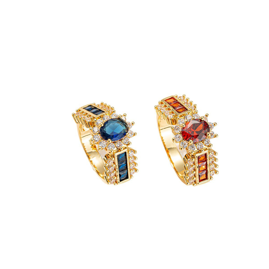 Damen eleganter und funkelnder Ring mit Edelsteinen Shop Nory