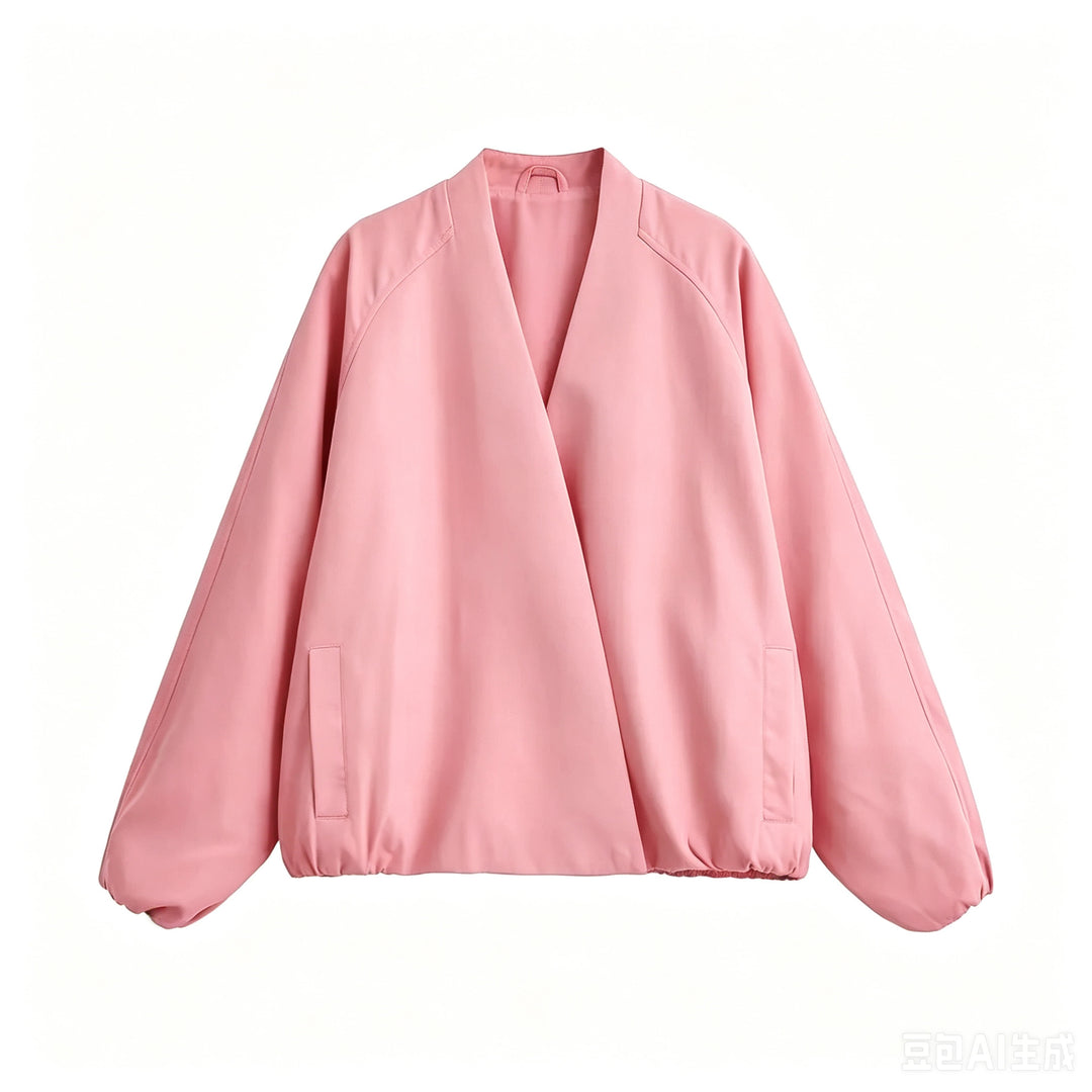 Damen Oversized Kimono-Übergangsjacke mit Raglanärmeln und elastischem Saum Shop Nory