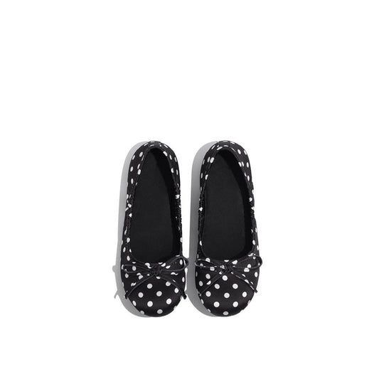 Damen Ballerinas mit punktiertem Design und zierlicher Schleifenapplikation