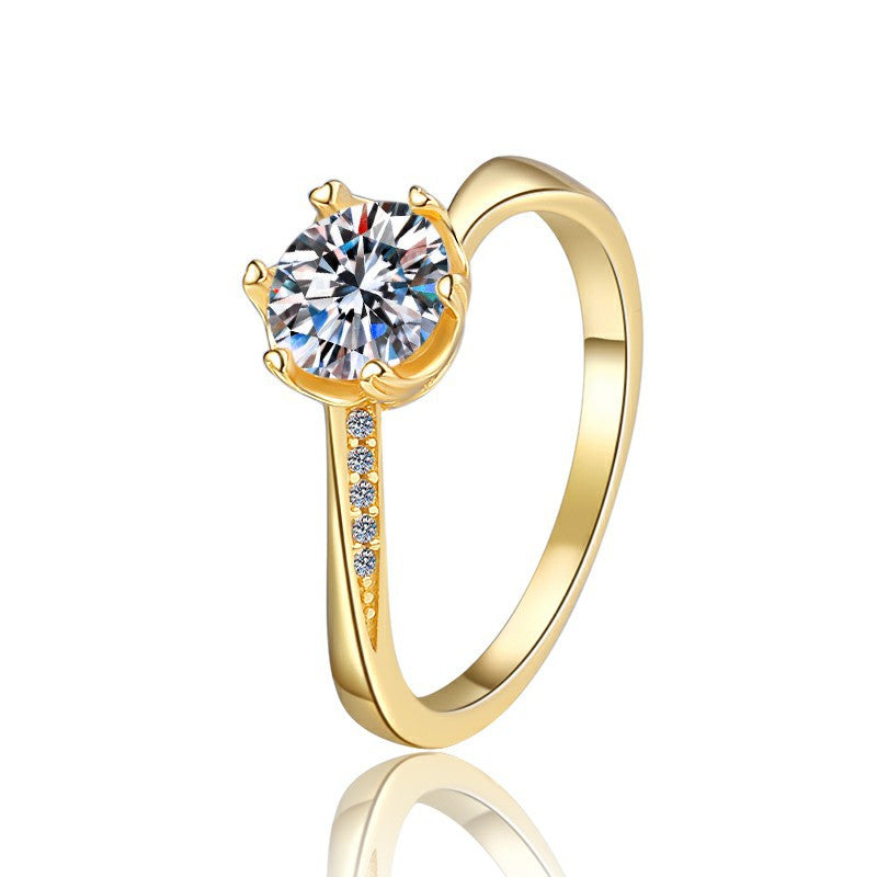 Damen eleganter Solitärring mit funkelndem Kristall und hochwertigem Design Shop Nory