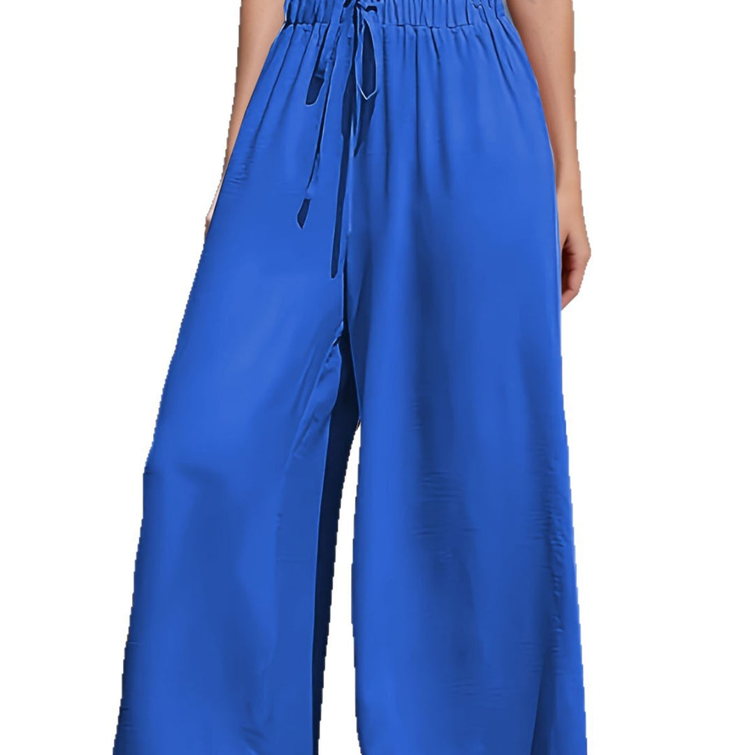 Damen Weite Palazzo‑Hose mit Paperbag‑Bund und Kordelzug Shop Nory