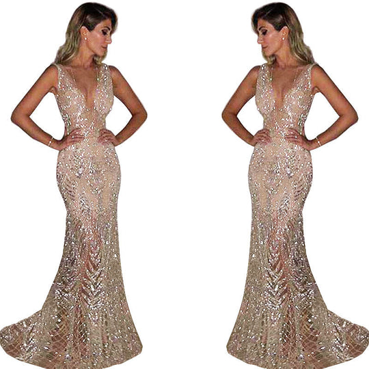 Damen Elegantes Abendkleid mit schimmernden Pailletten und figurbetontem Schnitt