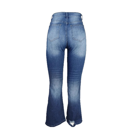 Damen Weite High-Waist Denim-Jeans im Wide‑Leg-Look mit gezielten Destroyed-Details Shop Nory