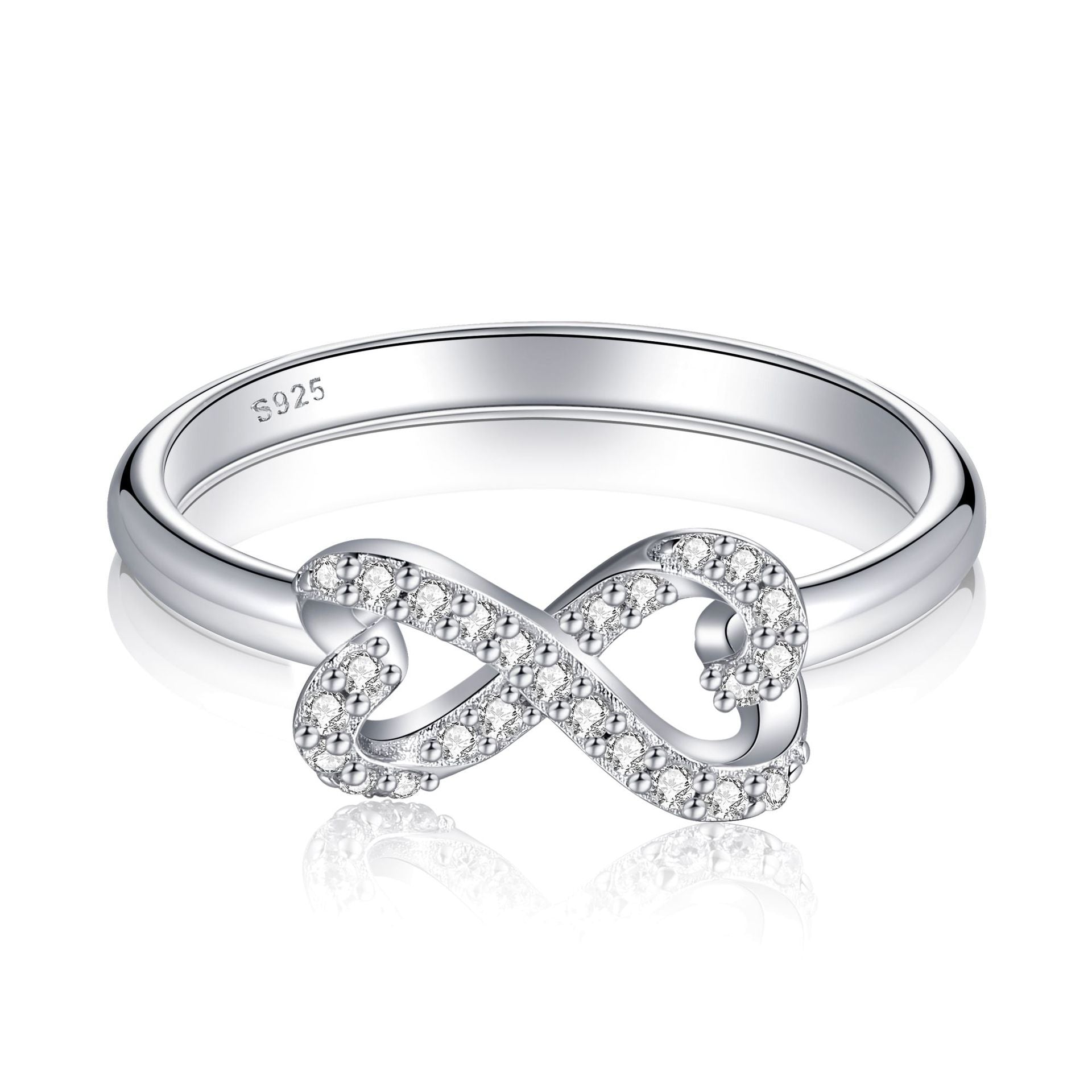 Damen Infinity-Ring mit filigranem Design und funkelndem Zirkonia-Besatz Shop Nory