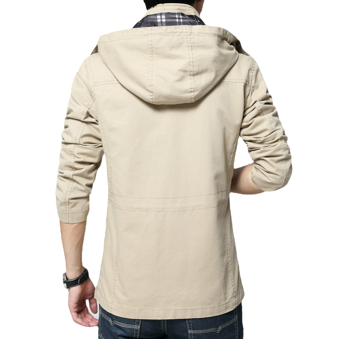 Herren Urbaner Baumwoll-Parka mit Tunnelzug, Brustreißverschluss und geripptem Innenkragen Shop Nory