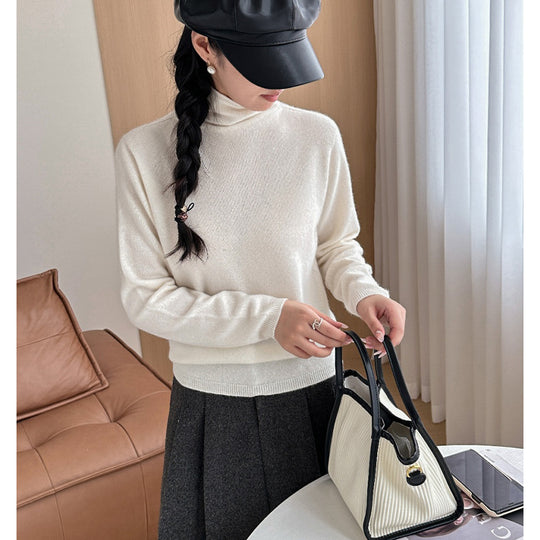 Damen Leichter Kaschmir-Mix Rollkragenpullover mit feinem Soft-Finish und schmaler Silhouette Shop Nory
