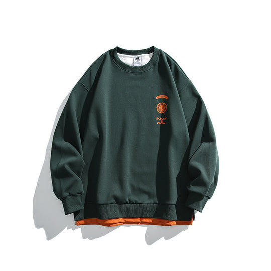 Unisex Oversize-Sweatshirt mit großflächigem Rückenprint, Lagenoptik und gerippten Bündchen Shop Nory