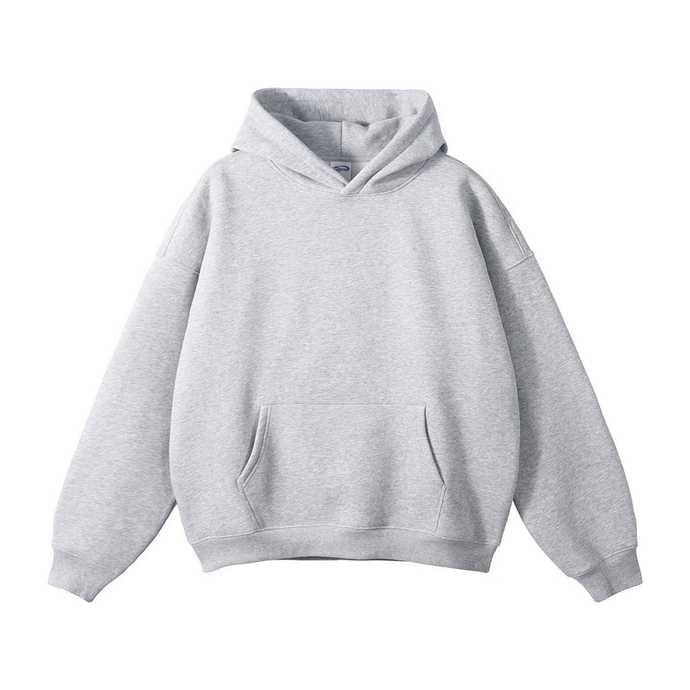 Unisex weit geschnittener Kapuzenpullover mit tiefer Schulterpartie, Kängurutasche und gerippten Bündchen Shop Nory